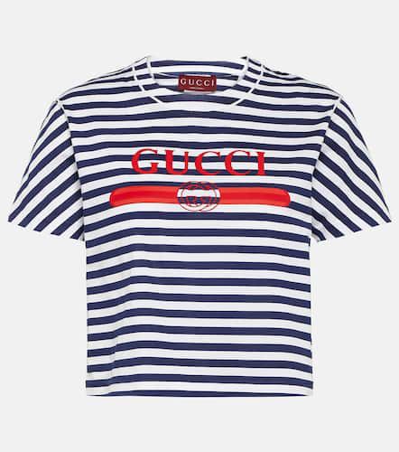 Logo striped cotton jersey T-shirt - Gucci - Modalova