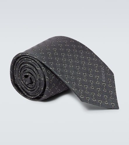 Cravatta Horsebit in jacquard di seta - Gucci - Modalova