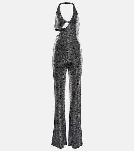 Metallic jersey halterneck jumpsuit - Rotate - Modalova