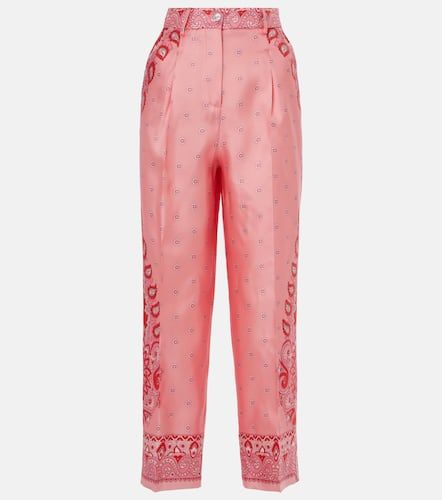 Pantalon droit en soie à motif cachemire - Etro - Modalova