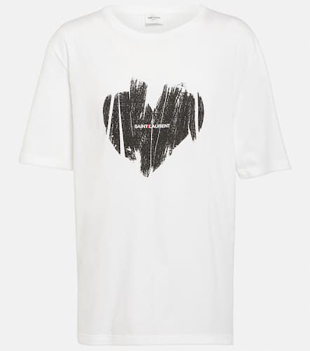 Camiseta de algodón con logo - Saint Laurent - Modalova
