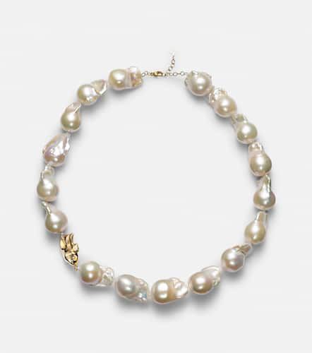 Baroque pearl 14kt necklace with diamonds - Mateo - Modalova