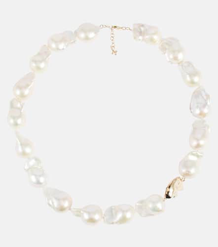 Collar en oro de 14 ct con perlas Baroque y diamantes - Mateo - Modalova
