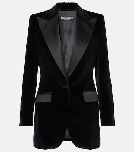 Cotton and silk-blend velvet tuxedo jacket - Dolce&Gabbana - Modalova