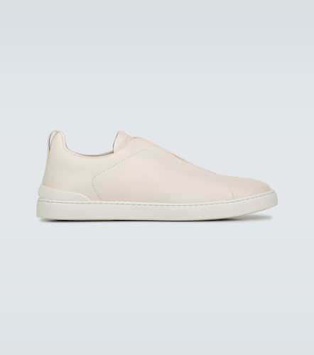 Triple Stitch leather sneakers with concealed laces - Zegna - Modalova