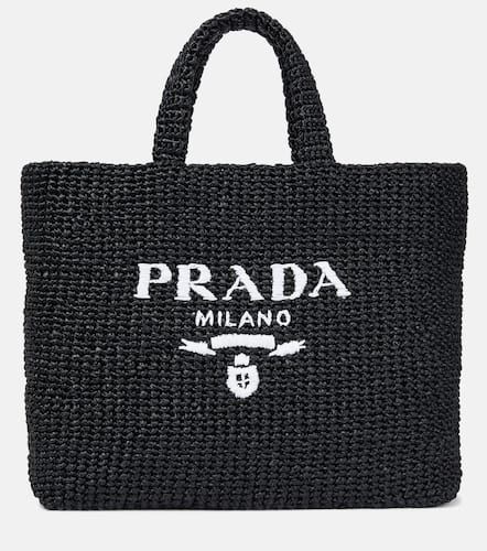Prada Logo raffia-effect shopper - Prada - Modalova
