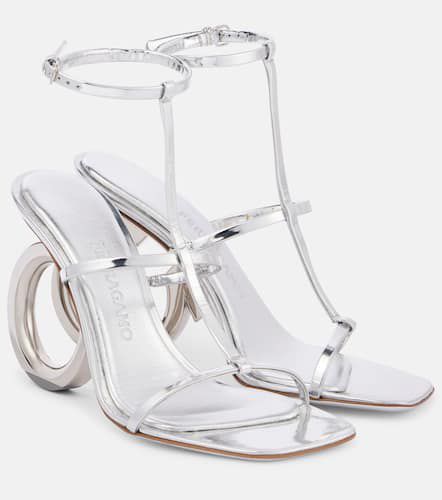 Elina 105 metallic leather sandals - Ferragamo - Modalova