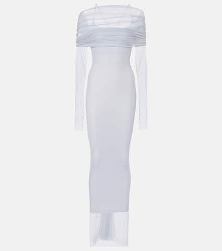 Veiled off-shoulder tulle maxi dress - Christopher Esber - Modalova