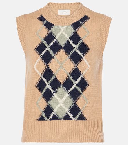 Argyle wool and cashmere sweater vest - Ami Paris - Modalova