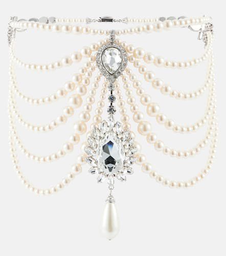 Collar de perlas sintéticas adornado - Alessandra Rich - Modalova