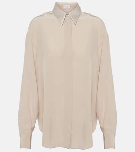 Embellished silk shirt - Brunello Cucinelli - Modalova