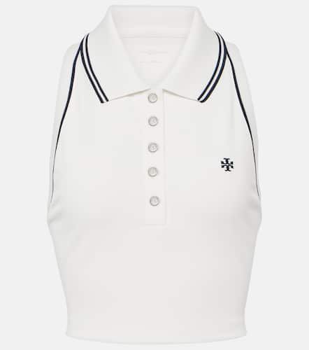 Logo cropped piqué polo shirt - Tory Sport - Modalova