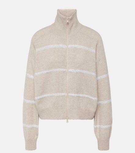 Zip-up cashmere-blend sweater - Brunello Cucinelli - Modalova