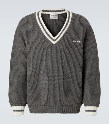 Ribbed-knit wool and cashmere sweater - Miu Miu - Modalova