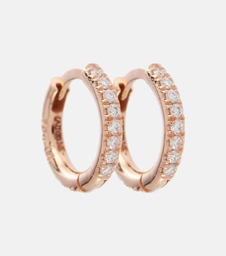 New Mini Hoops 18kt rose gold earrings with diamonds - Ileana Makri - Modalova