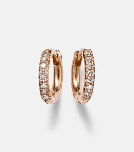 Orecchini New Mini Hoops in oro 18kt con diamanti - Ileana Makri - Modalova