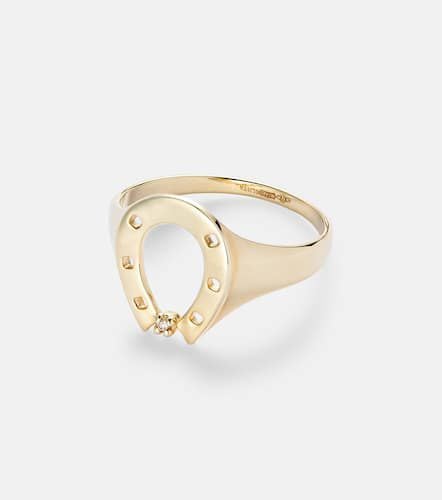 Horseshoe 9kt ring with diamond - Aliita - Modalova