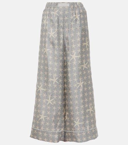 Pantaloni Stella Marina in twill di seta - Versace - Modalova