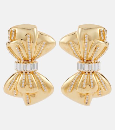 Crystal-embellished clip-on earrings - Alessandra Rich - Modalova