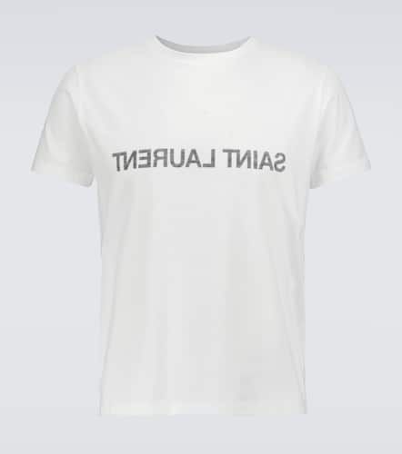 Camiseta de algodón con logo revertido - Saint Laurent - Modalova