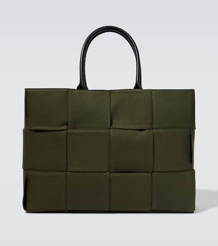 East-West Arco Intreccio Large canvas tote bag - Bottega Veneta - Modalova