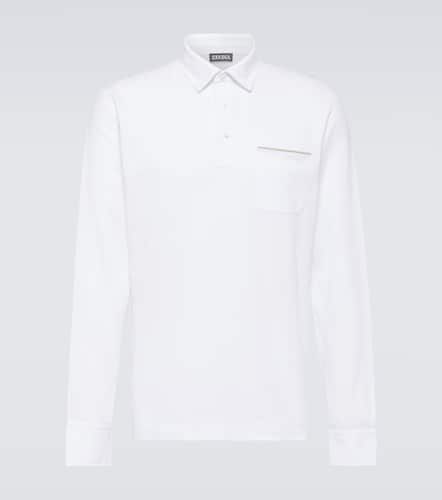 Long-sleeved cotton piquÃ© polo shirt - Zegna - Modalova
