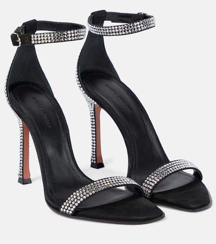 Kim crystal-embellished suede sandals - Amina Muaddi - Modalova