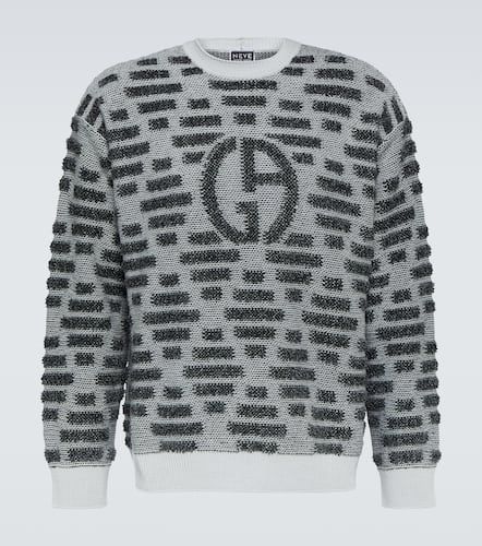 Logo intarsia virgin wool sweater - Giorgio Armani - Modalova