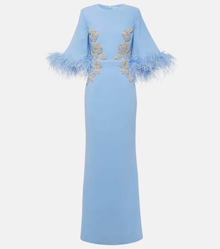 Juliana feather-trimmed crÃªpe gown - Rebecca Vallance - Modalova