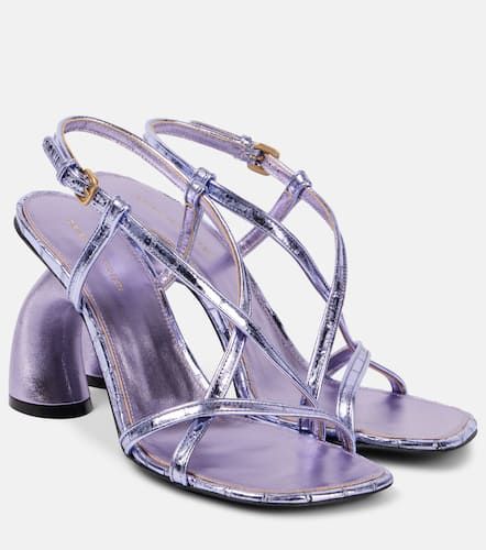 Metallic leather sandals - Dries Van Noten - Modalova