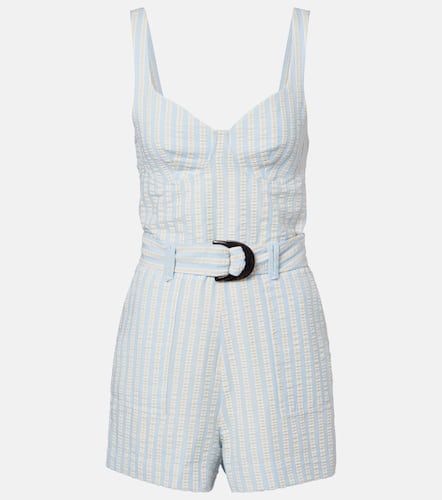 Striped cotton-blend seersucker romper - Simkhai - Modalova