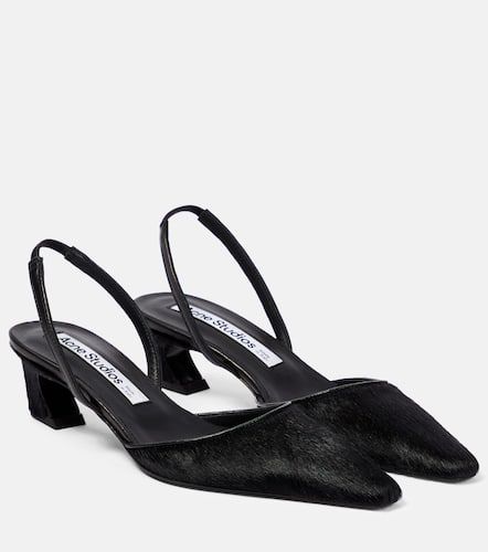 Leather-trimmed fur slingback pumps - Acne Studios - Modalova