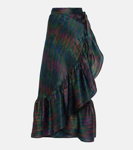 Neon printed silk satin wrap skirt - Eres - Modalova