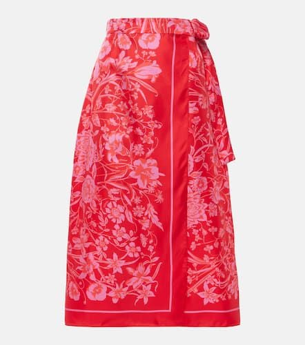 Gucci Floral silk twill midi skirt - Gucci - Modalova