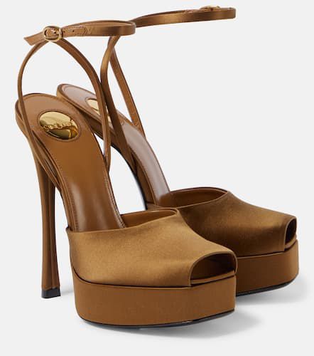 La Scandale 110 satin crÃªpe platform sandals - Saint Laurent - Modalova