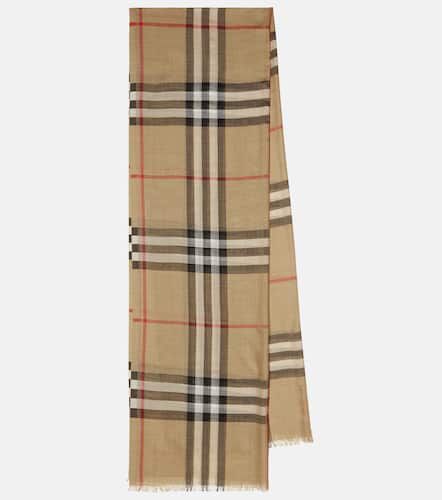 Checked wool and silk scarf - Burberry - Modalova