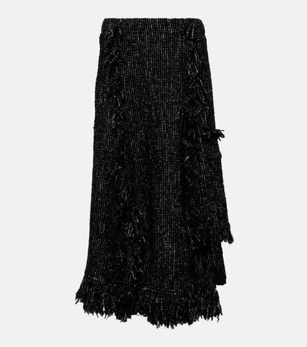 Fringed flared tweed midi skirt - Sacai - Modalova