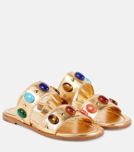 Shanti embellished metallic leather sandals - Gianvito Rossi - Modalova