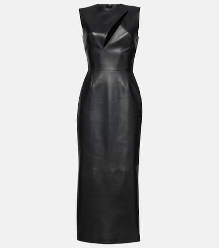 Cutout leather midi dress - Alexander McQueen - Modalova