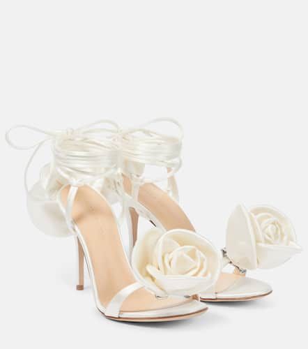 Floral-applique satin sandals - Magda Butrym - Modalova