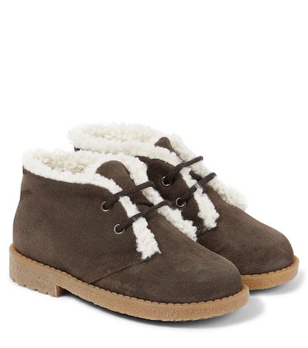 PèPè Schnürstiefel aus Veloursleder mit Faux Shearling - PePe - Modalova