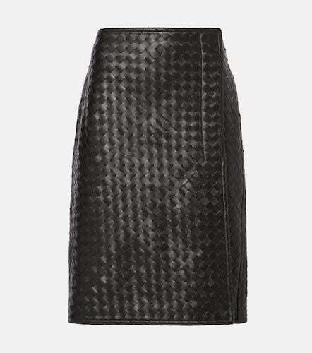 Intrecciato leather midi skirt - Bottega Veneta - Modalova