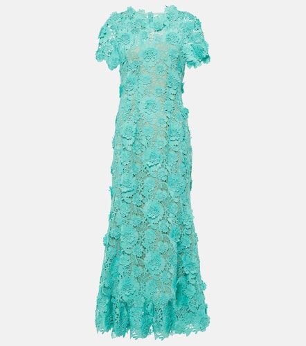 Floral guipure lace midi dress - Oscar de la Renta - Modalova