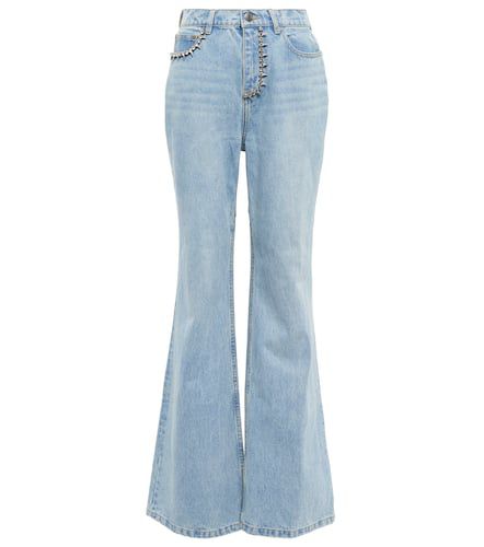 Embellished cutout cotton bootcut jeans - Area - Modalova