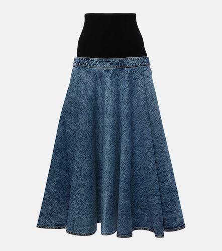 Alaïa Midirock aus Denim und Baumwoll-Jersey - Alaia - Modalova