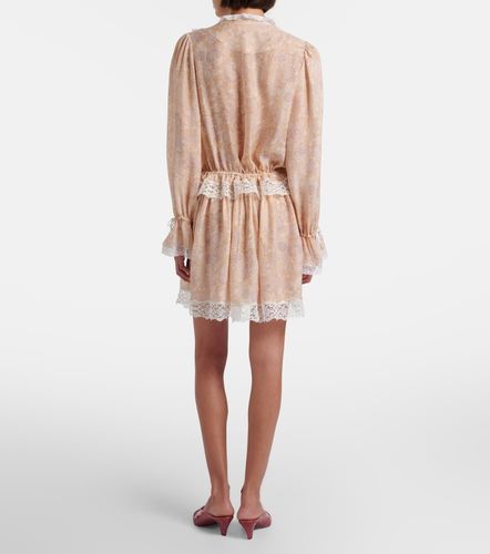 Floral silk charmeuse minidress - Chloe - Modalova