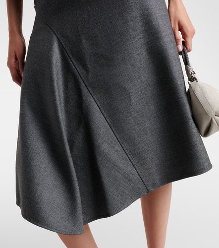 Asymmetric virgin wool midi skirt - Brunello Cucinelli - Modalova