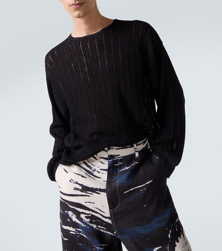 Pointelle cotton and linen sweater - Commas - Modalova