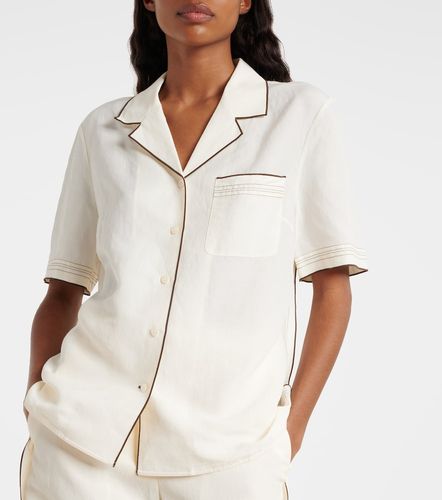 Camicia in misto lino a maniche corte - Tory Burch - Modalova