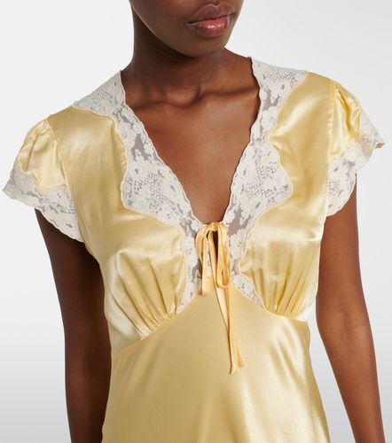Vestido midi de satén con encaje - Rixo - Modalova